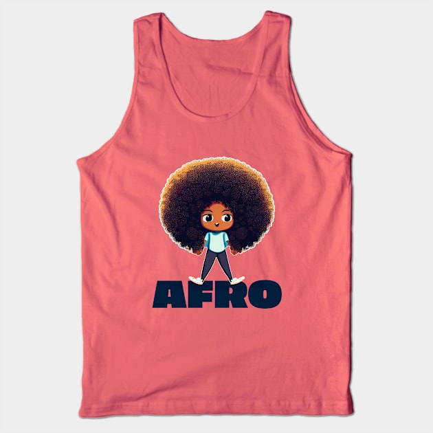 Afro || Adorable Kid With a Huge Afro Tank Top by Mad Swell Designs